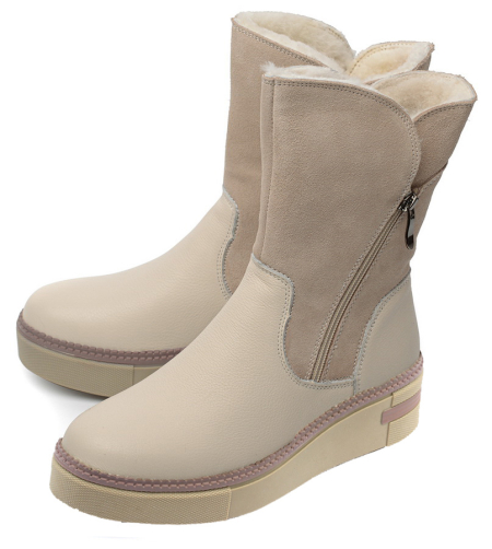 ЖЕНСКИЕ САПОГИ НАТУРАЛЬНАЯ КОЖА+ЗАМША / НАТУРАЛЬНЫЙ МЕХ GUGU ГЕРМАНИЯ