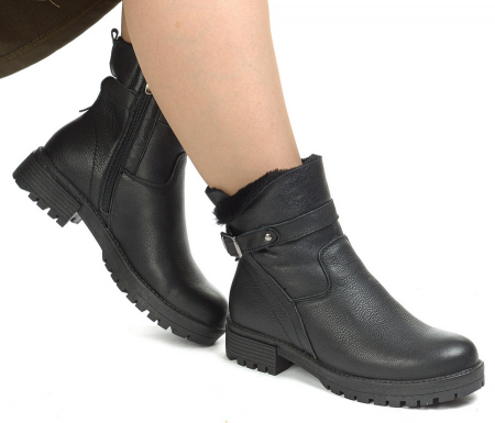 ЖЕНСКИЕ БОТИНКИ НАТУРАЛЬНАЯ КОЖА+ДУБЛЕНКА / НАТУРАЛЬНЫЙ МЕХ GUGU ГЕРМАНИЯ