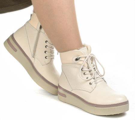 ЖЕНСКИЕ БОТИНКИ НАТУРАЛЬНАЯ КОЖА+ДУБЛЕНКА / НАТУРАЛЬНЫЙ МЕХ GUGU ГЕРМАНИЯ