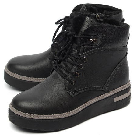 ЖЕНСКИЕ БОТИНКИ НАТУРАЛЬНАЯ КОЖА+ДУБЛЕНКА / НАТУРАЛЬНЫЙ МЕХ GUGU ГЕРМАНИЯ