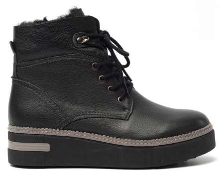 ЖЕНСКИЕ БОТИНКИ НАТУРАЛЬНАЯ КОЖА+ДУБЛЕНКА / НАТУРАЛЬНЫЙ МЕХ GUGU ГЕРМАНИЯ