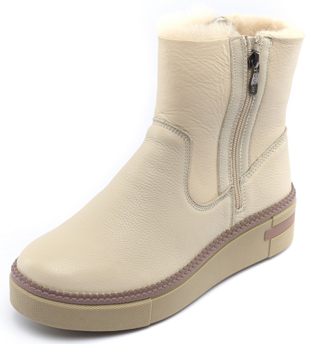 ЖЕНСКИЕ БОТИНКИ НАТУРАЛЬНАЯ КОЖА+ДУБЛЕНКА / НАТУРАЛЬНЫЙ МЕХ GUGU ГЕРМАНИЯ