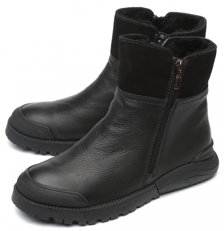 ЖЕНСКИЕ БОТИНКИ НАТУРАЛЬНАЯ КОЖА НАТУРАЛЬНЫЙ МЕХ GUGU ГЕРМАНИЯ