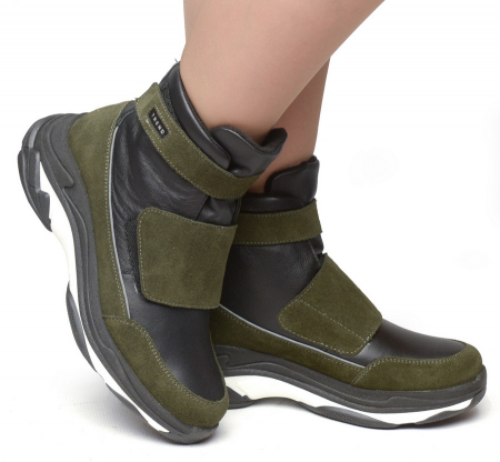 ЖЕНСКИЕ БОТИНКИ ПОЛУСПОРТИВНЫЕ НАТУРАЛЬНАЯ КОЖА + ВЕЛЮР / БАЙКА МАРКО БЕЛАРУСЬ