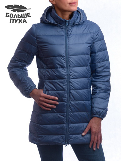 ЖЕНСКАЯ УЛЬТРАЛЁГКАЯ ПУХОВАЯ КУРТКА ДЛИННАЯ L(42)-7XL(56) BINIFOOT/BNF
