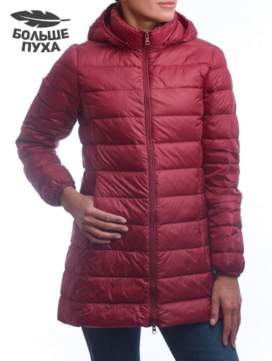 ЖЕНСКАЯ УЛЬТРАЛЁГКАЯ ПУХОВАЯ КУРТКА ДЛИННАЯ L(42)-7XL(56) BINIFOOT/BNF