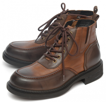 МУЖСКИЕ БОТИНКИ НАТУРАЛЬНАЯ КОЖА / НАТУРАЛЬНЫЙ МЕХ GUGU ГЕРМАНИЯ