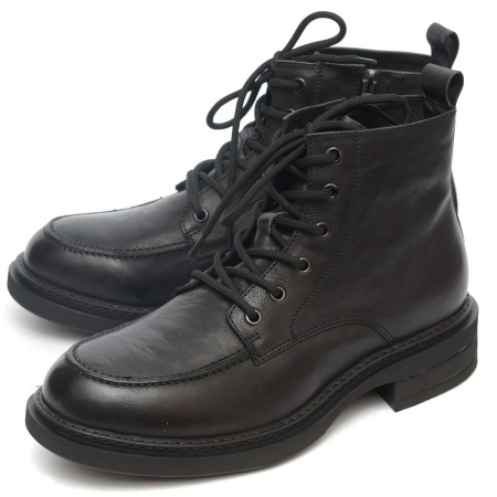 МУЖСКИЕ БОТИНКИ НАТУРАЛЬНАЯ КОЖА / НАТУРАЛЬНЫЙ МЕХ GUGU ГЕРМАНИЯ