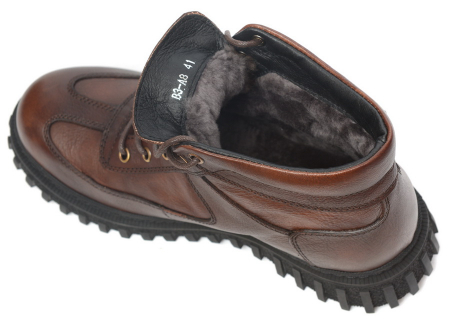 МУЖСКИЕ БОТИНКИ НАТУРАЛЬНАЯ КОЖА / НАТУРАЛЬНЫЙ МЕХ GUGU ГЕРМАНИЯ