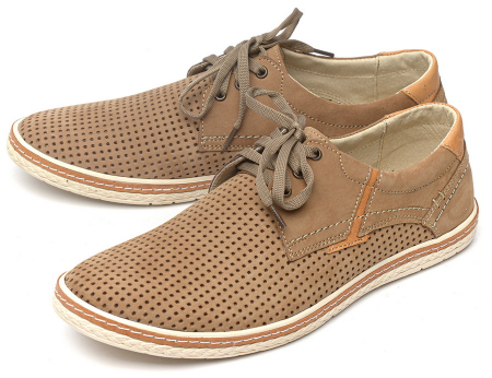 МУЖСКИЕ ТУФЛИ ЛЕТНИЕ НАТУРАЛЬНАЯ КОЖА (НУБУК) CORVETTO ИТАЛИЯ